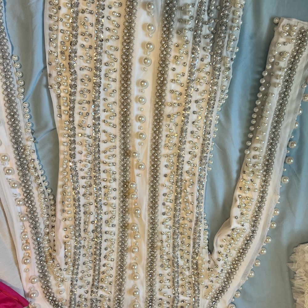 AKIRA White Pearl Embellished Dress